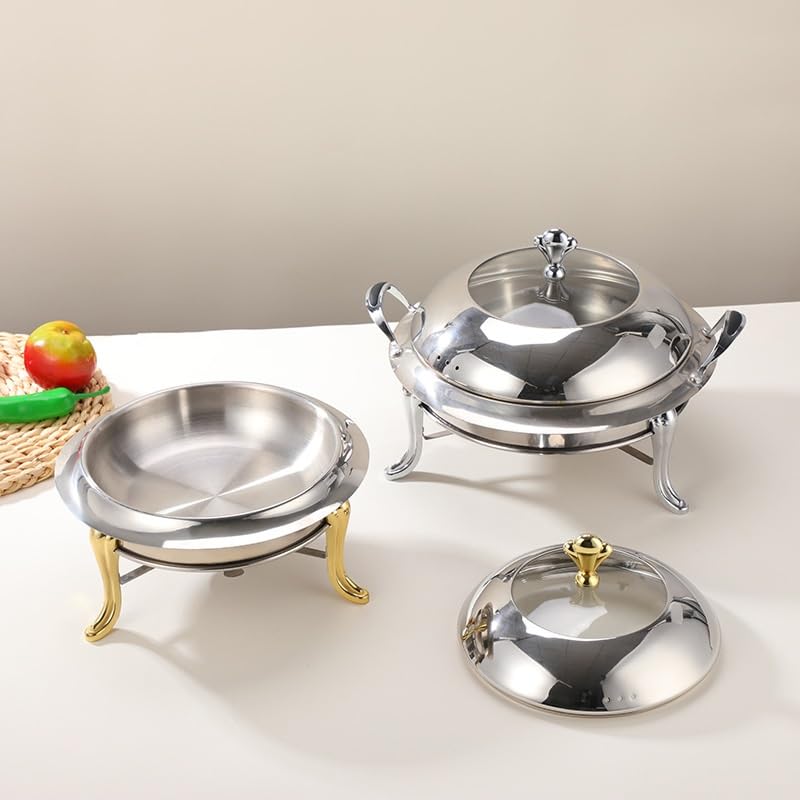 Scaldavivande Rotondo in Acciaio Inossidabile Chafer Roll Top
