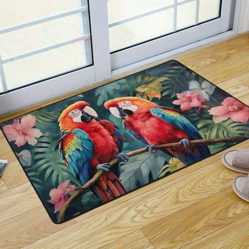 UMIRIKO Parrot Tropical Flower Kitchen Rug Mats Anti Fatigue Non Slip Mats Kitchen Mats for Floor Kitchen Decor 36x24 Inch 202a4669