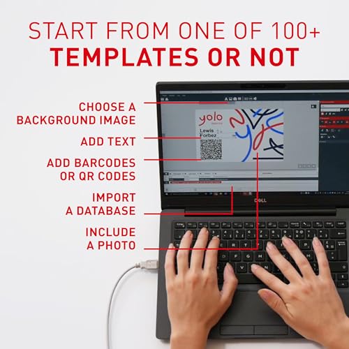 Badgy200 Plastic Card Printer with Badge Studio+ ID design software for full color, custom, tamper proof ID badges in seconds