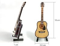 Vista 5 de ALANO Modelo de guitarra clásica de madera con soporte Guitarra Ornamento Mini Guitarra Modelo Decoración Regalo (GN-10-S)