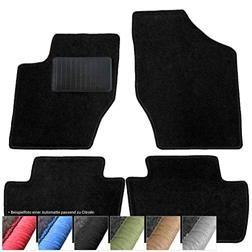 moto-MOLTICO Fußmatten Auto Velours Autoteppiche Schwarz Automatten Set 4-teilig passend für...