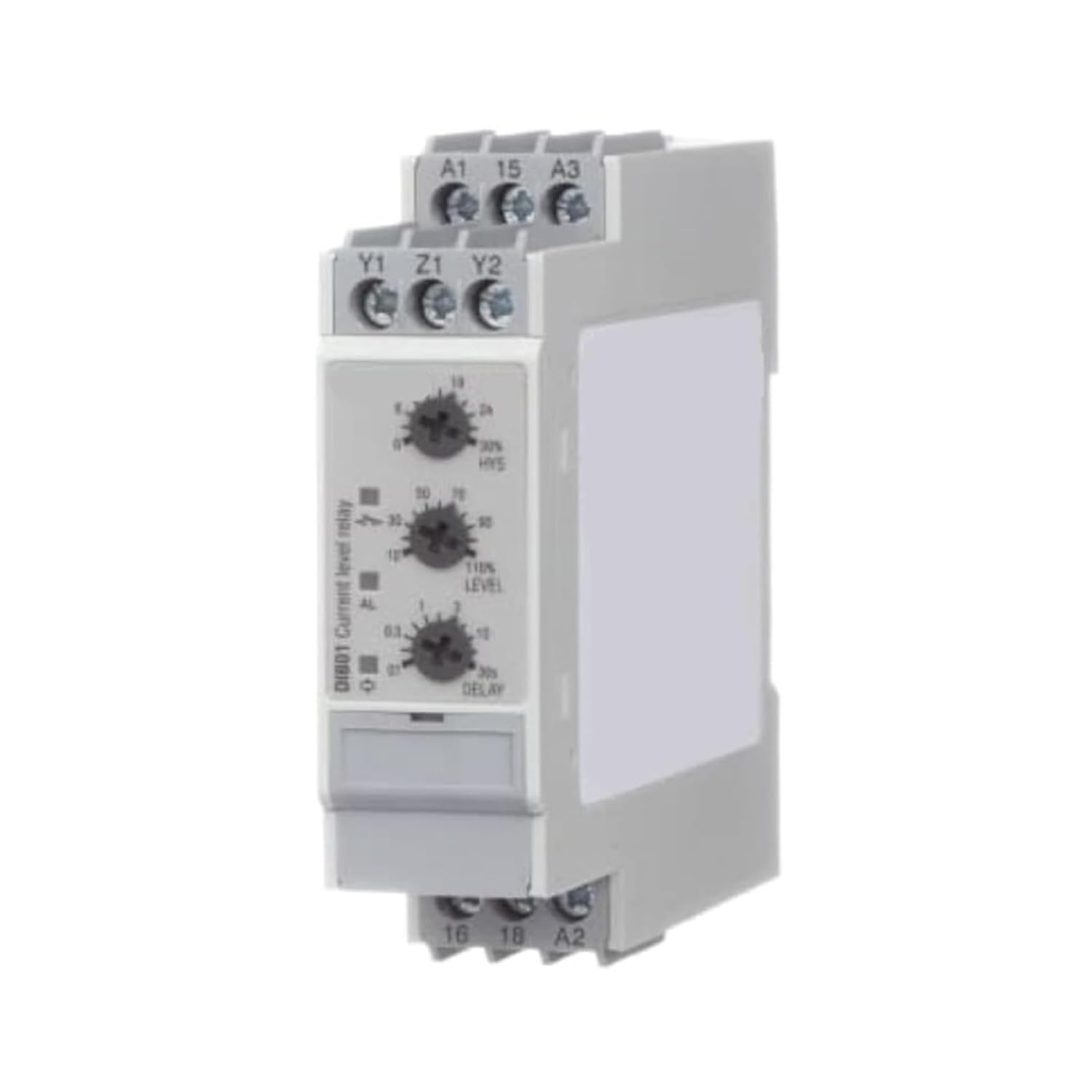 Over/Under Current Monitoring Relay DIB01CD4810A, 1 to 10A AC/DC, 24 to 48V Control, DIN Rail Motor Protection