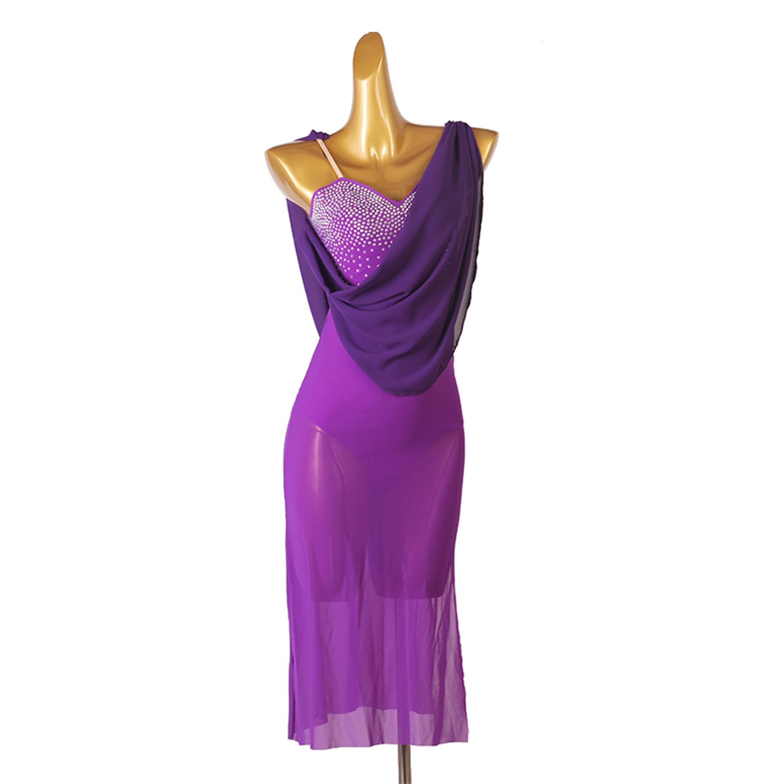 Damen Lyrisch Tanzkleid Ballettkleid Ärmellos Pailletten Trikot Mit Wickelrock Modern Contemporary Tanzkostüme Bühnenanzug