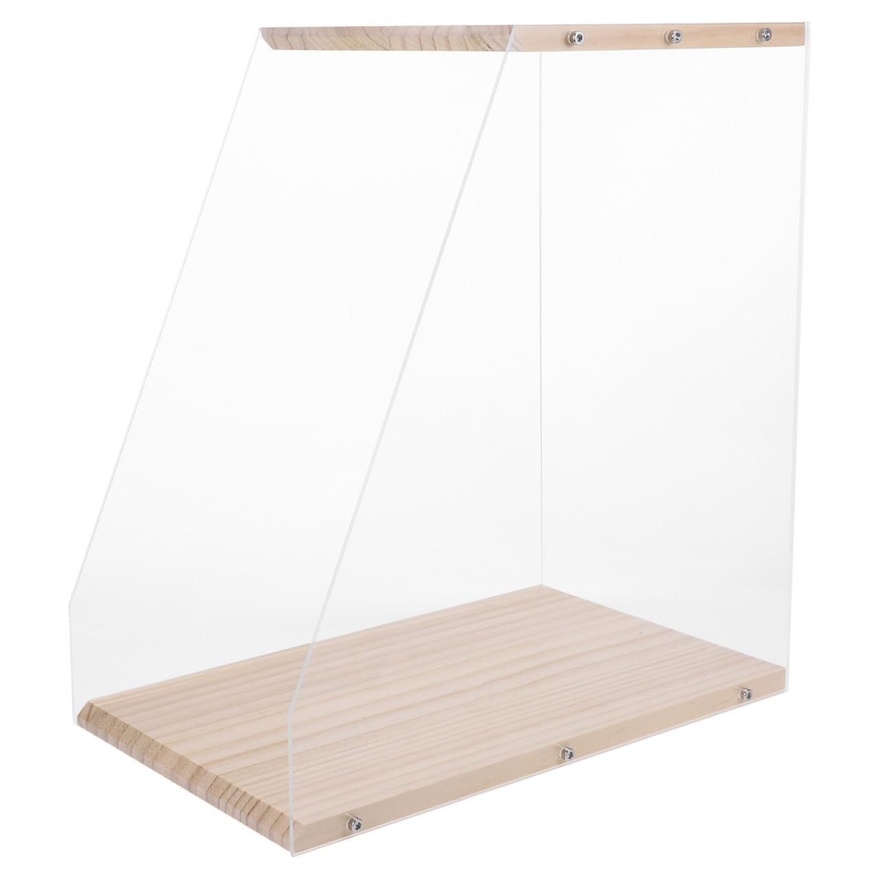 Abaodam Scatola Porta Dischi Organizer Multifunzionale in Vinile in Legno e Acrilico Trasparente Design Moderno Minimalista per Cassette e Dvd per Scrivania e Arredamento Casa