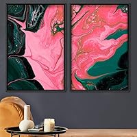 2 Piece Framed Canvas Wall Art Organic Fluids Canvas Prints Home Artwork Decoration for Living Room,Bedroom - 16