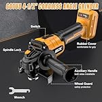 Cordless Angle Grinder Compatible with DEWALT 20V MAX Battery, 4-1/2 Inch Power Grinder Tool, 9500RPM Electric Angle Grinder with Handle, TOOL ONLY - Image 2