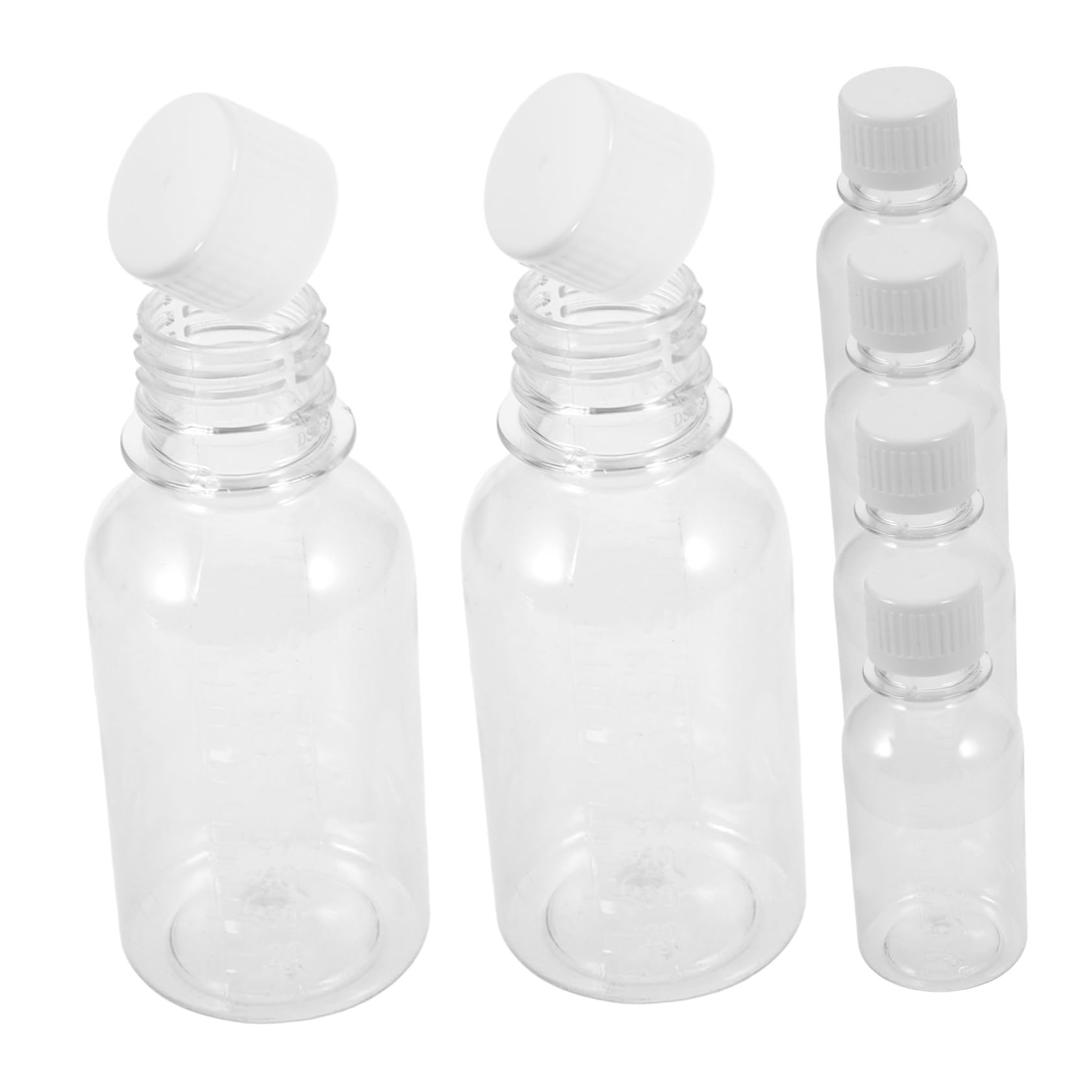 VILLFUL 6pcs Pill Jar Medicine Storage Container Capsules Container Tablets Powder Holder Sample Seal Bottle Medicine Chemical Bottles Powder Pill Bottle Transparent The Pet