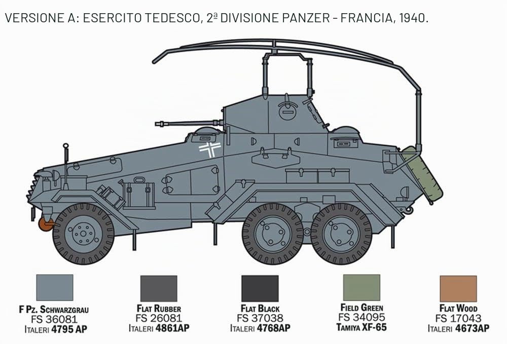 Italeri 6433 SD. Kfz. 232 6 Rad., Scala 1:35, Plastic Model Kit, Modello in Plastica da Montare, Modellismo