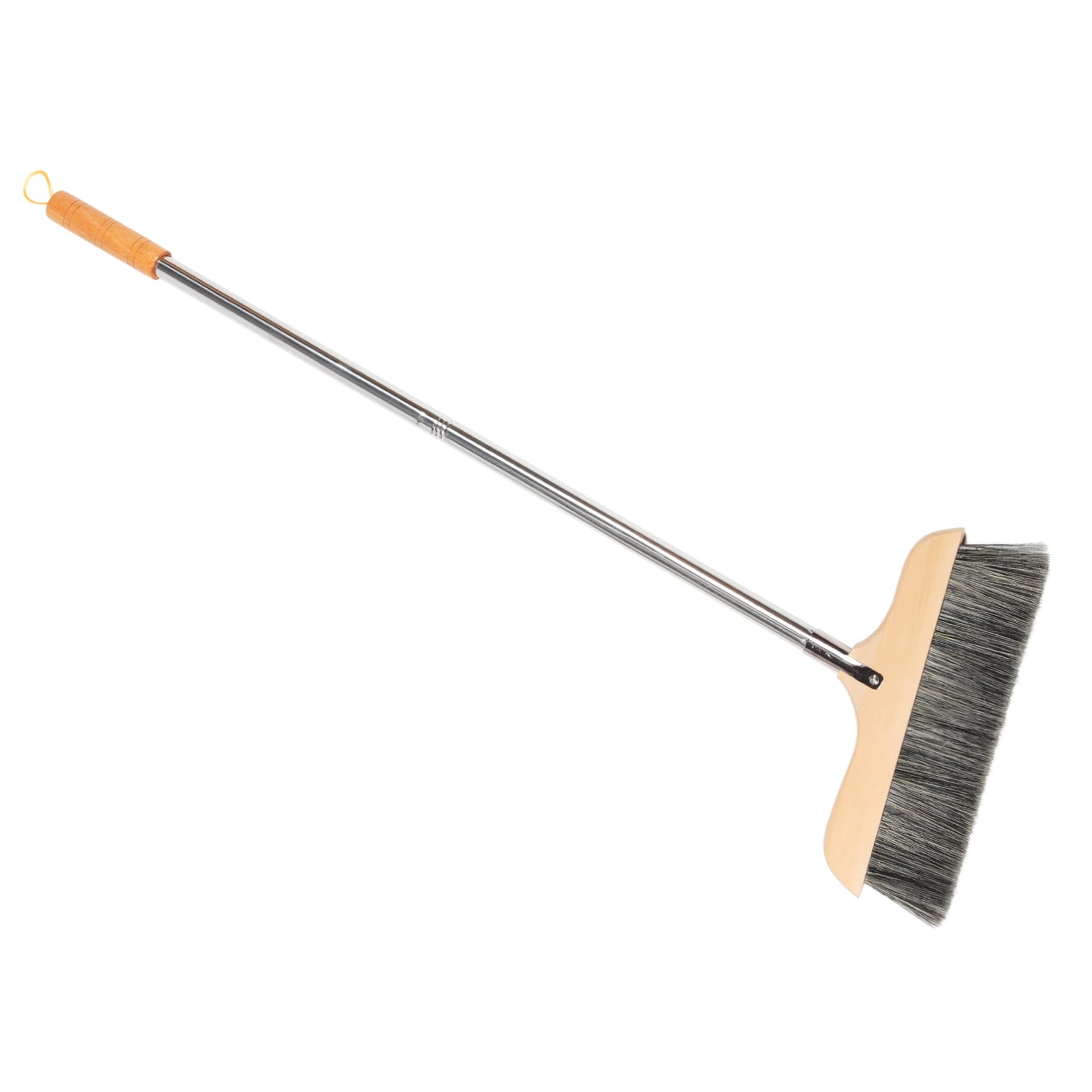 Didiseaon Natural Bristle Soft Brush Broom Stainless Steel Long Handle Clean Carpets Floors Anti-Static Design Home