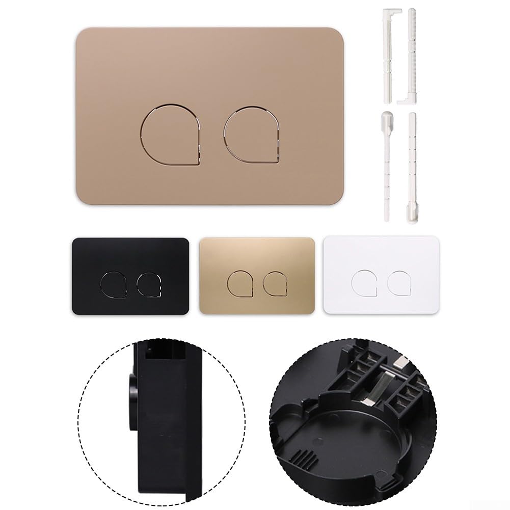 Plaque de déclenchement de WC avec double chasse en plastique compatible avec Geberit UP300/UP320 et Sigma série 01/10/20/21/30/50/60 (noir)