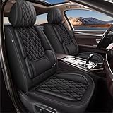 IKABEVEM Car Seat Covers Fit for Chevrolet Chevy Trailblazer 2021-2024 - Waterproof Leather Seat Covers - Compatible Airbag with Lumbar Support(2 Front Seat Covers, Black)