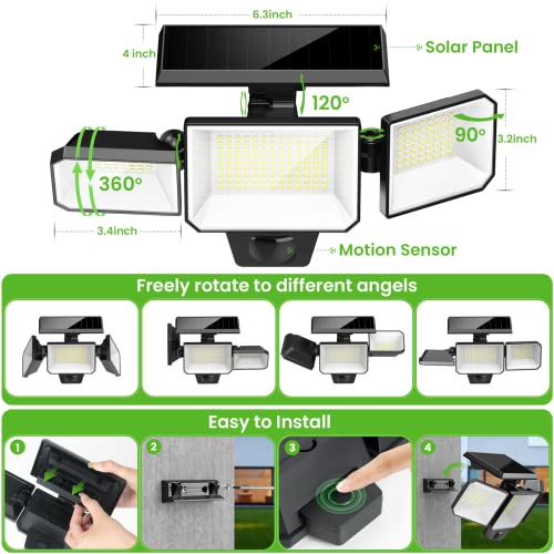 FOMYHEARD Luci Solari Esterno con Sensore di