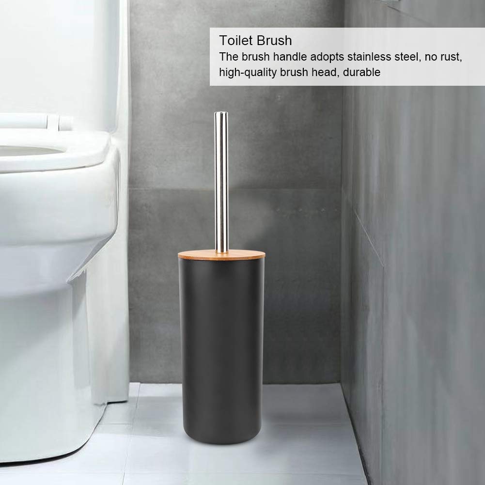 Juego de Estuches de Almacenamiento para Accesorios de baño, 6 Piezas de Herramientas de Inodoro para baño, Bote de Basura, Botella de loción, Bandeja de jabón, Cepillo de Dientes(Negro)