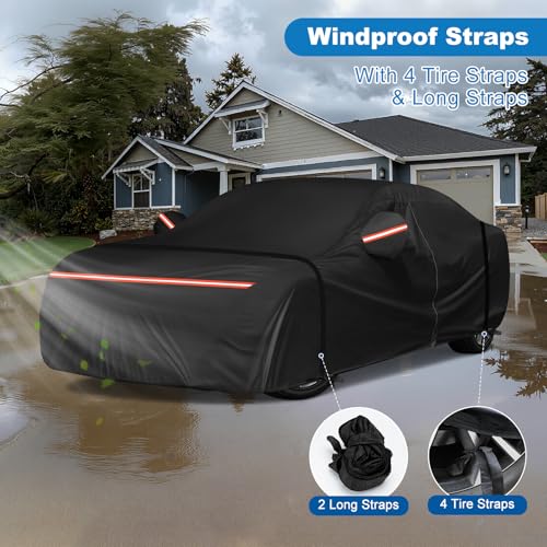 Image of QUNSUNUS Car Cover for Dodge Charger 2006-2026 and Chrysler 300 2005-2022 | Waterproof Charger Car Cover with Cotton Lining, Outdoor All-Weather Heavy 210D Oxford, with Zipper and Straps