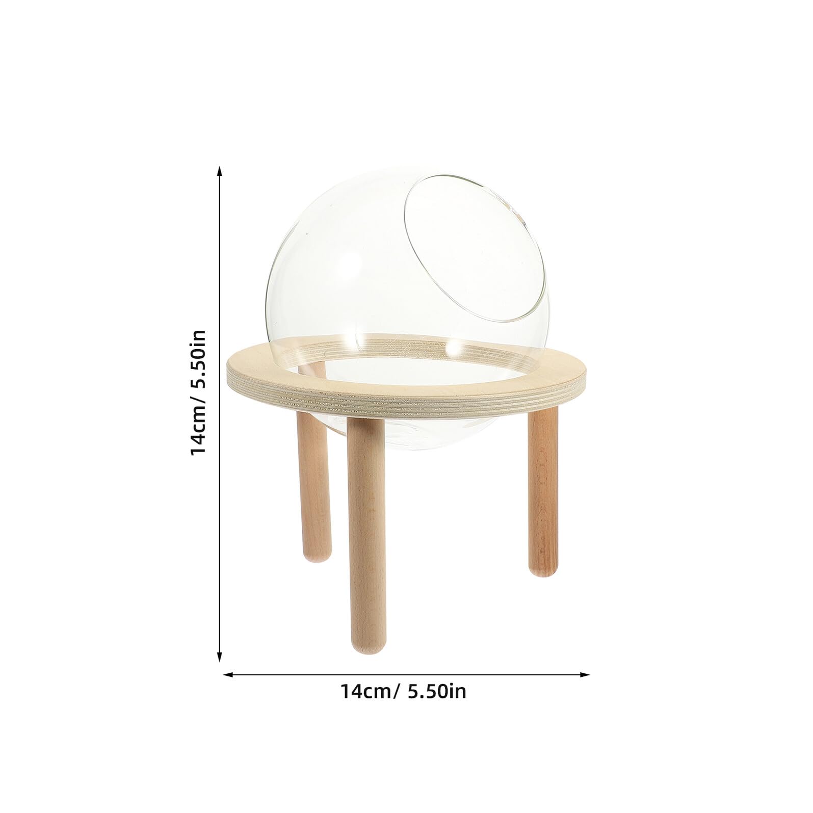 Beavorty Hamsterbadewanne Sandbad Transparente aus Glas und Holz Stabiles und Modisches für Kleine Haustiere im Haushalt