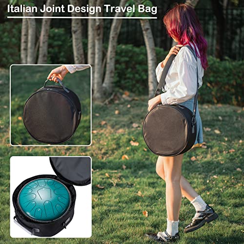 Lronbird Steel Tongue Drum,12 Inch 13 Note Handpan Drums, Concert Percussion Instrument With Travel Bag Music Book Mallets For Adults Kids Meditation Chakra Healing, Unique Gifts, C Major (Malachite) #TOP4