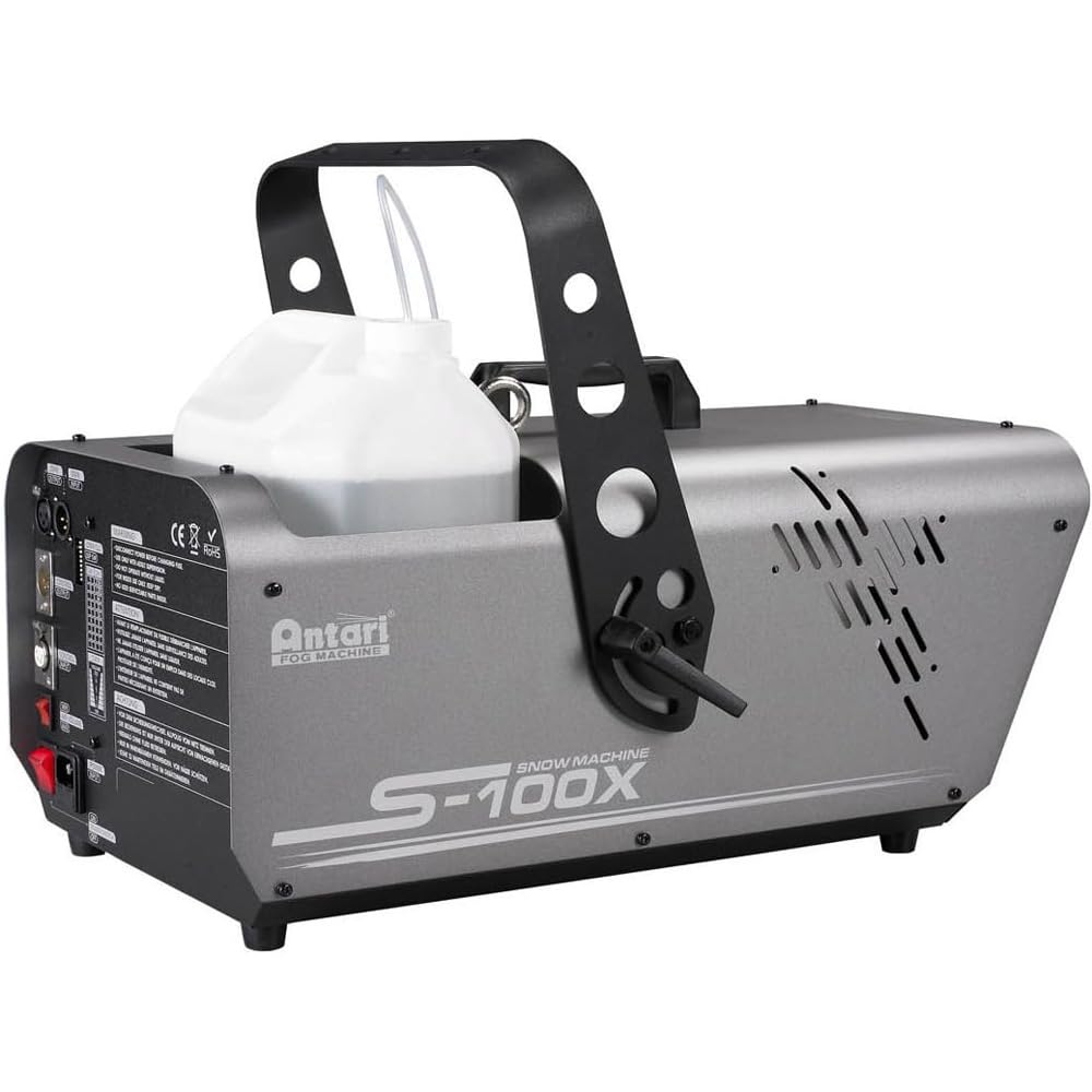 Antari S-100X High Powered Snow Machine, (4) Antari SL-4H Snow Foam Fluid Bundle