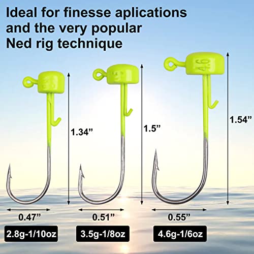Kit Ned Rig de 30 têtes plombées Shroom Jig Heads OROOTL pour la pêche du bar et du crappie
