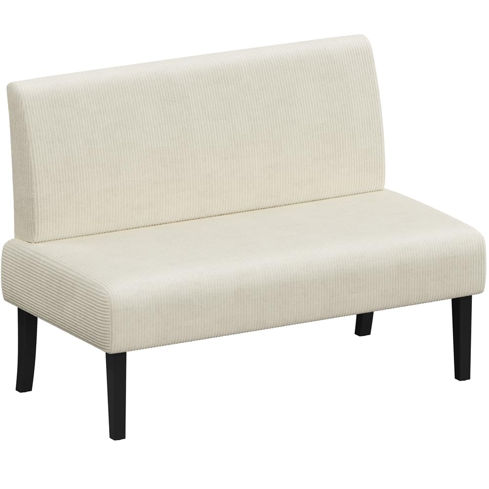 Yaheetech Small Mini Sofa Couch Armless Loveseat Futon for Bedroom, Corduroy Fabric & Easy Assembly, for Small Spaces Living Room,Dorm,Office,