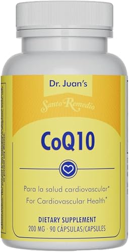 Santo Remedio CoQ10, apoya un sistema cardiovascular saludable, suplemento dietético, 200 mg por porción, 90 cápsulas, sin OMG, sin gluten, sin