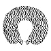 ABAKUHAUS Zebra Cuscino da Viaggio, Monochrome astratta Cavallo, Accessorio in Schiuma di Memoria per Viaggio, 30 cm x 30 cm, Bianco e Charcoal Grey