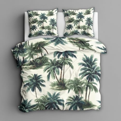 Generisch Bettwäsche Palmen 135x200, Tropische Motiv Wendebettwäsche &...