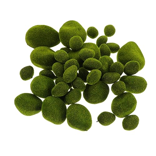 PRETYZOOM Decorative Moss Stone Props Mossy Rock Decor 43pcs Moss and Artificial Rocks