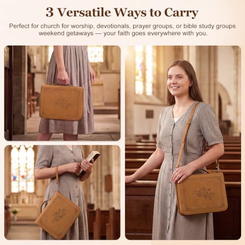 Floral Leather Bible Case for Women