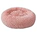 Aoresac Panier pour Chien, Lit Coussin Rond pour Chat, Canapé Donut Moelleux Confortable pour Toutes Tailles Les Chien Chat, Tissu Peluche (S, Rose)