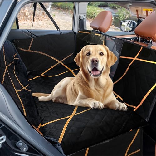 OMSHKA- Funda Coche Perros Asiento Trasero | Funda Coche Perro Impermeable con Ventana de Malla para el Aire, Adaptable a Todos los Coches | Accesorios Coche Interior | Mascotas Perros Accesorios