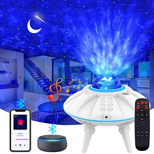 Preisvergleich Produktbild LED Sternenhimmelprojektor Nachtlicht Sternenhimmellampe Sternlichtprojektor 3-in-1-Sternprojektor Wasserwellenprojektor mit Timer- und App-Steuerung für Kinder