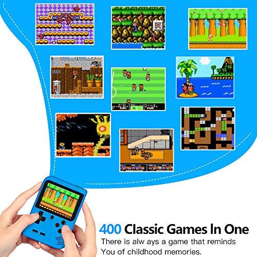 Handheld Game Console, Retro Mini Game Player with 400 Classical FC Games Support Connecting TV & Two Players for Kids Adult Gifts