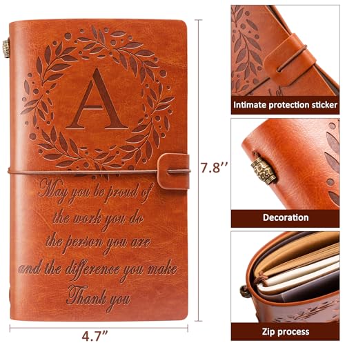 Thank-You-Gifts-Monogrammed-Initial-Leather-Journal-Make-a-Difference-Notebook-Inspirational-Gifts-Appreciation-Gifts-Employee-Boss-Pastor-Volunteer-Nurse-Doctors-Teacher-Coworkers-for-Women