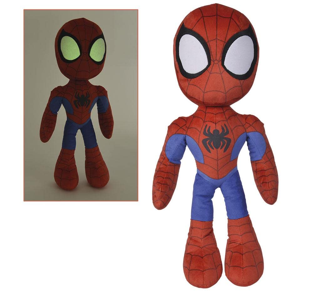 Disney - Spiderman, 50cm, Personnage de la série Marvel Spidey et Ses Amis surprenants, avec des Yeux Qui Brillent dans Le Noir
