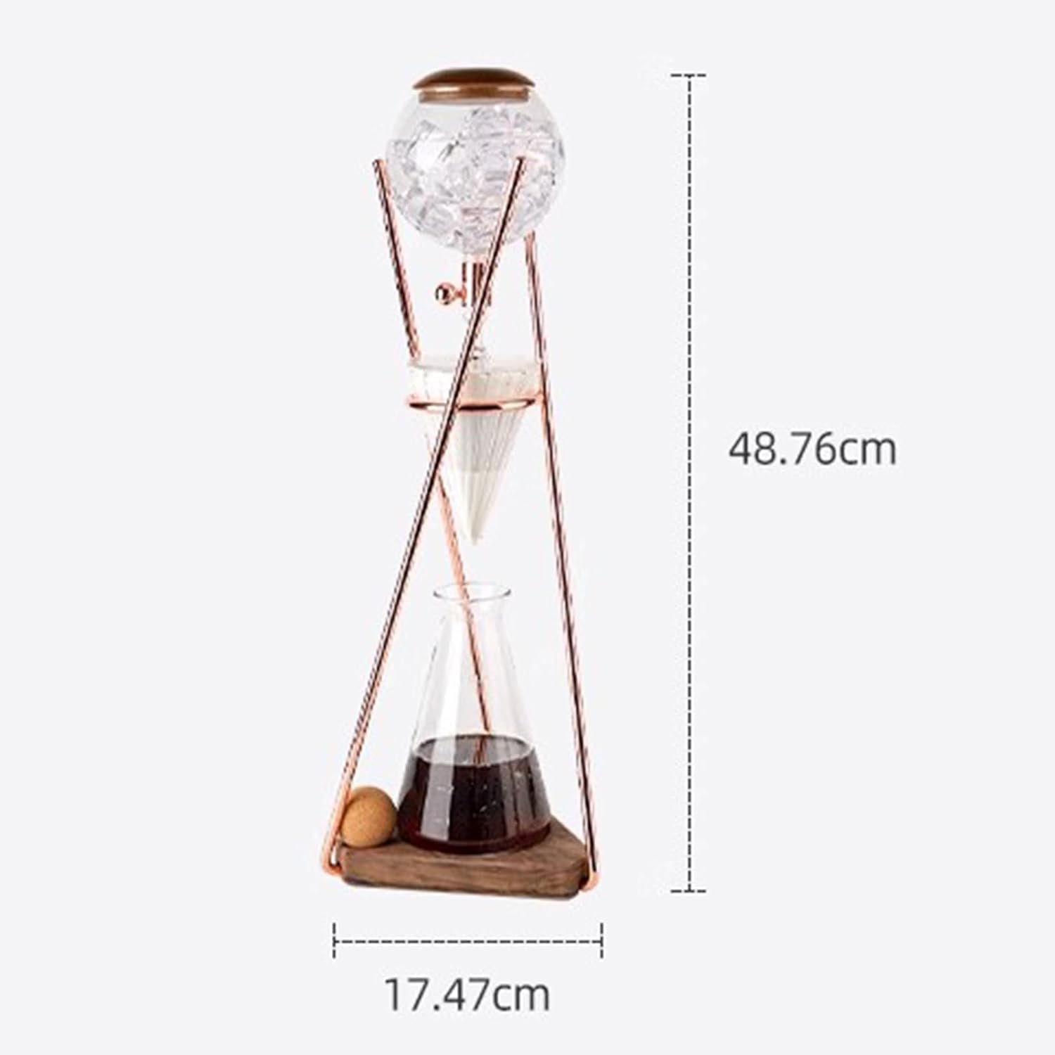 Wieża ociekowa Cold Brew, wieża ociekowa z technologią powolnego kapania, dzbanek ze szkła borokrzemowego 500 ml, rama ze stali nierdzewnej, na 3-5 filiżanek, dla miłośników kawy