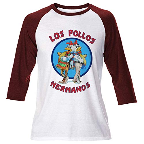 T-shirt Breaking Bad type raglan Los Pollos Hermanos haut bicolore pour homme
