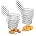 BUENTYA 8 PCS Mini Panier à Frites Acier Inoxydable Panier Frites Individuel Inox 10*8.5cm Panier de Friteuse Rectangulaire Plat de Service à Frites pour Frite Poulet Frit Rondelles d'Oignon Crevette