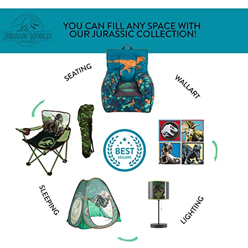 Image of Jurassic World Stick Table Kids Lamp, with Pull Chain, Themed Printed Decorative Shade,Metal