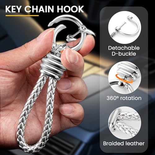 Image of Key Fob Cover for Cadillac, Metallic-Finish Keychain Case, Silver