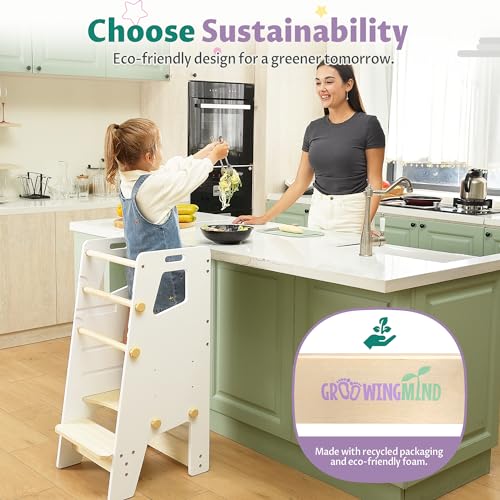 Groowingmind LT-01 Toddler Tower - Adjustable Montessori Multi-Use Toddler Kitchen Stool thumb #7