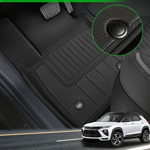 DrCarNow® Floor Mats for a Chevy Trailblazer 2021 2022 2023, Car Floor Mats for Chevrolet Trailblazer 2021 2022 2023 (FWD Only), Custom Fit 1st & 2nd Row All-Weather for Chevy Trailblazer Accessories