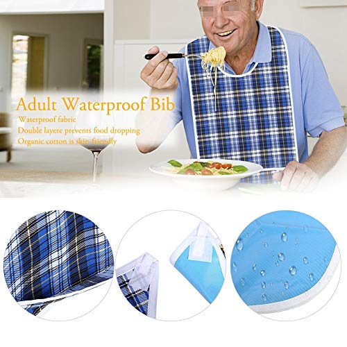 ViaGasaFamido Waterproof Adult Bibs,Reusable Washable Stain Resistant Clothing Protector for Limited Mobility the Elderly - Image 2