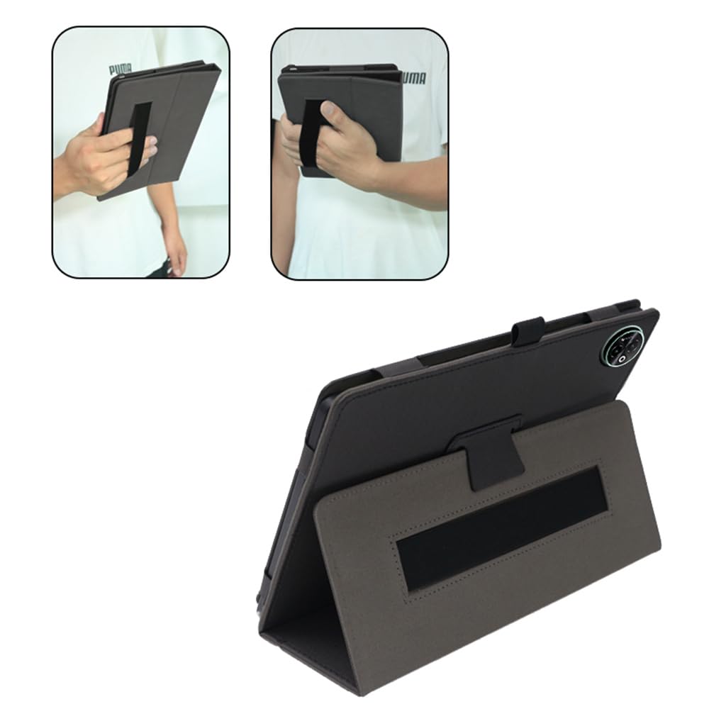 Compatible para DOOGEE Tab E3 MAX 14-Inch Tablet Funda Protectora de Cuero Bumper Protección Carcasa con Soporte Función, Auto-Sueño/Activación Funda Plegable (Negro)