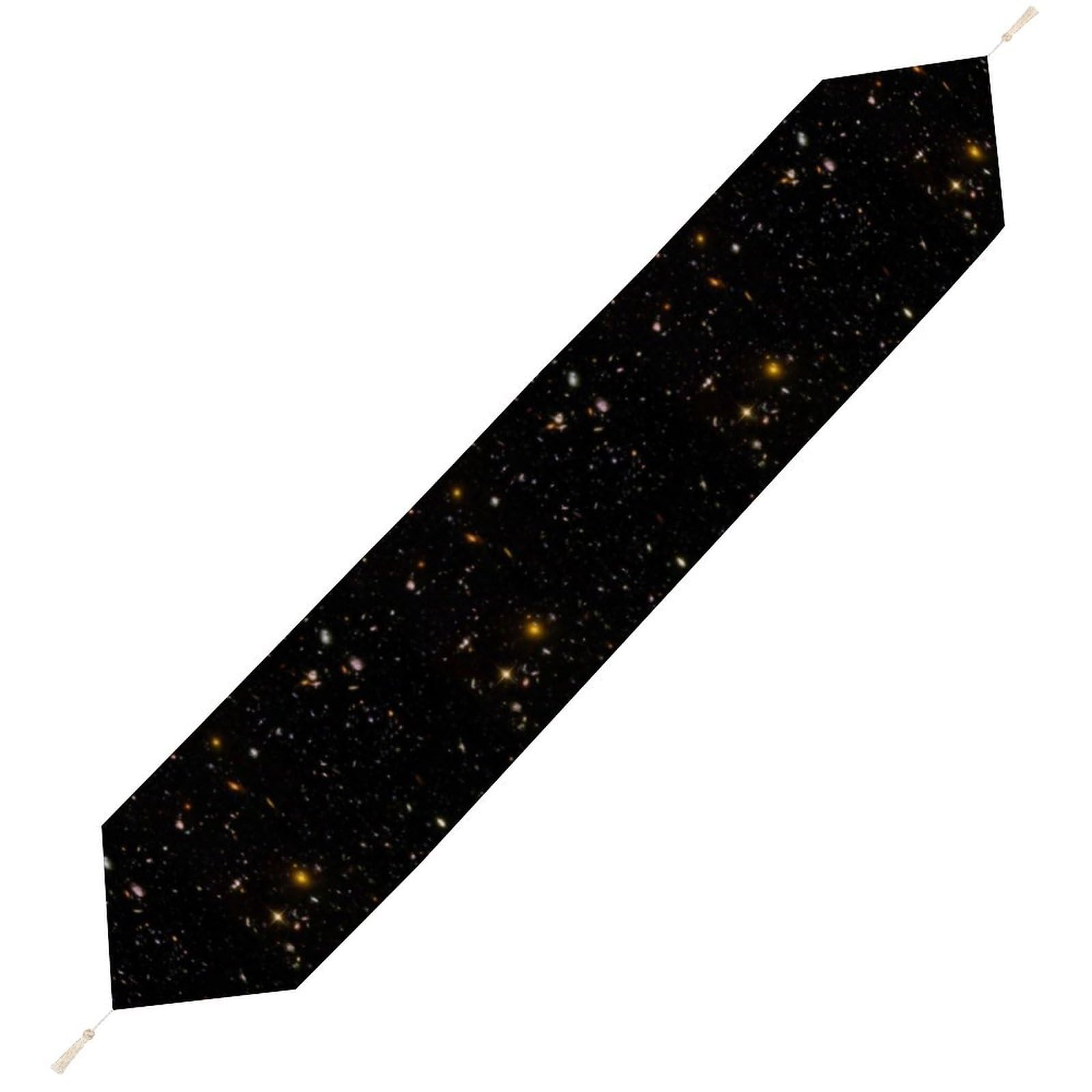 JZemdybill 200*33cm Table Runner with Tassel, Starry Sky Black Glitter Table Runner, Table Decoration for Kitchen, Party, Restaurant