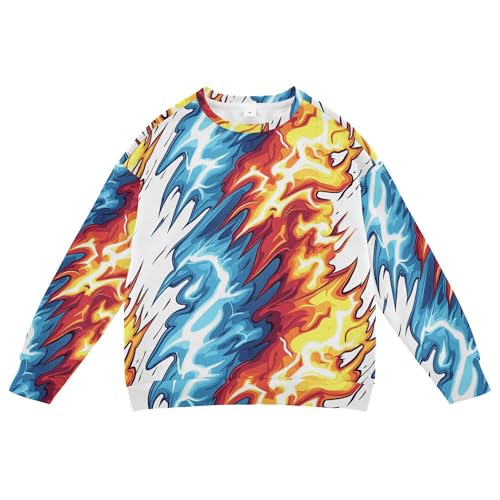 JUNZAN Lightning Video Game White Little Kids Hooded Sweatshirt Long Sleeve Sweatshirts for Boys Camping 4T