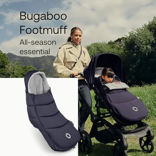 Image of Bugaboo Footmuff - All-Season Stroller Accessory Weatherproof Climate Control Removable and Reflective (Deep Indigo) | Essential pram accessory for every season, deep indigo