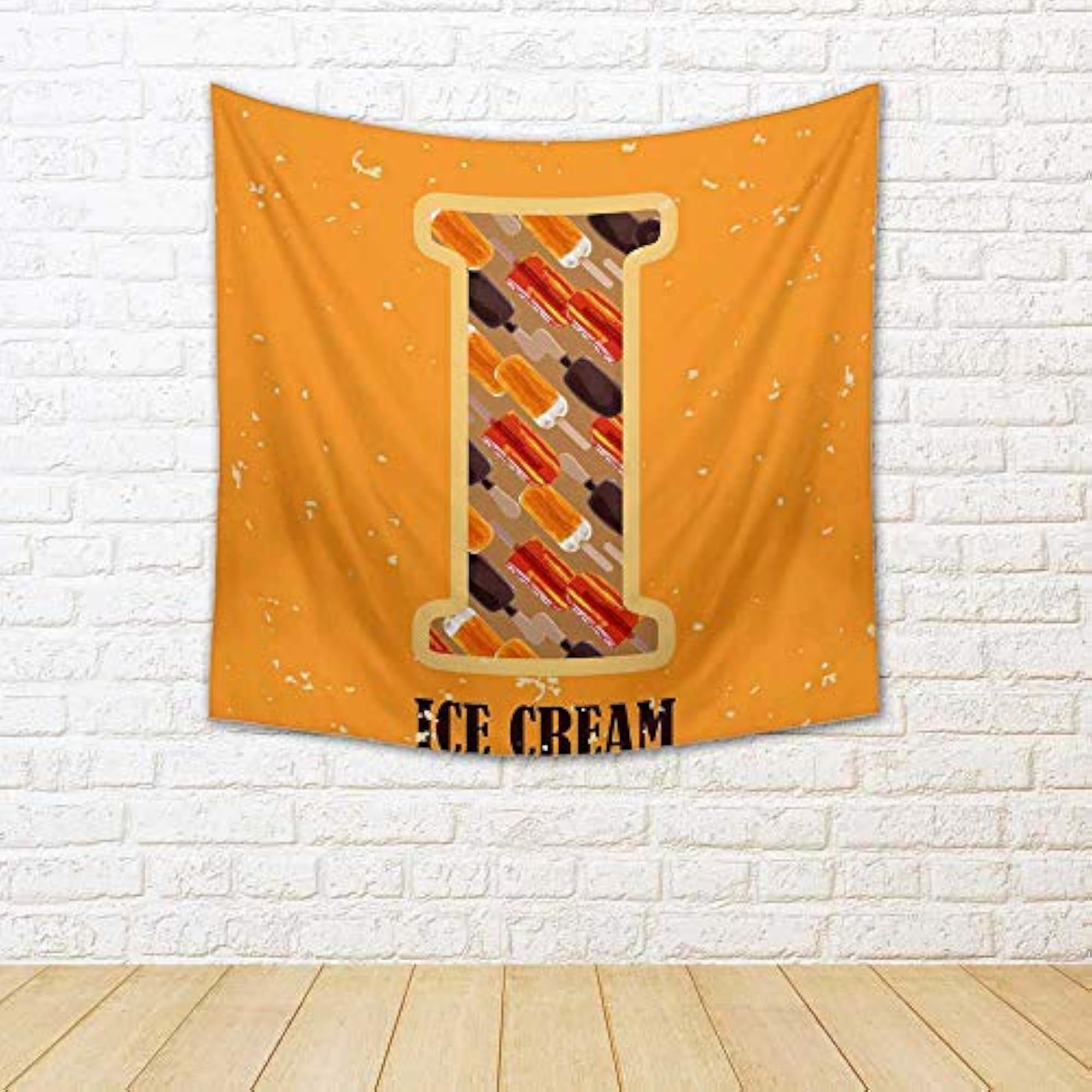 Ice Cream Typography Art Canvas Fabric Painting Tapestry