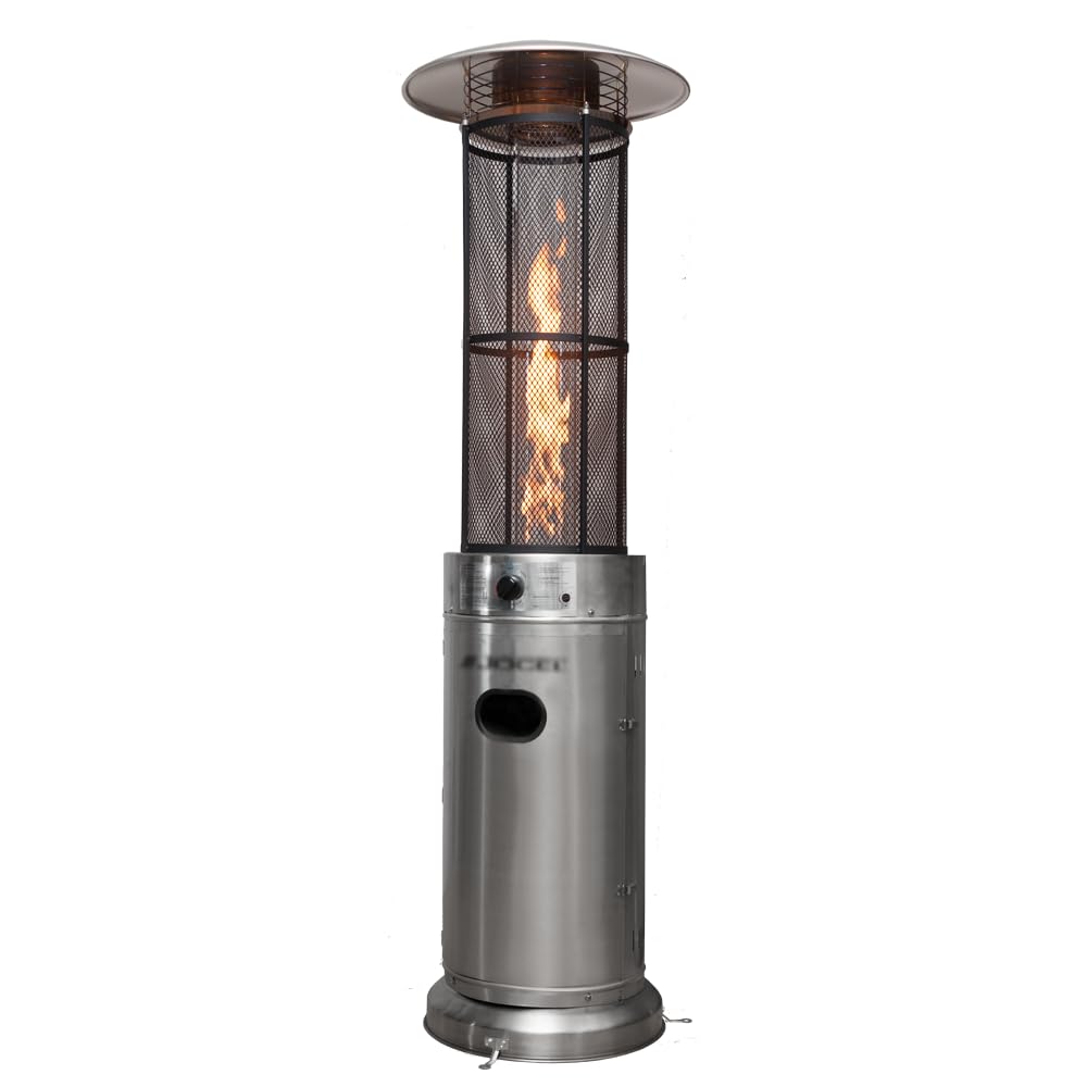Calentador de terraza Jocel JAT014009, Gas G30 butano e G31 propano, Potencia 11Kw - 37.000 BTU, Acero inoxidable