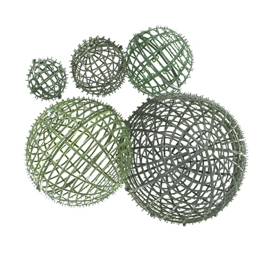 MAGICLULU Lot De 5 Cadres en Herbe Boules De Topiaire Sphères Artificiel Fausses Plantes Roses Fleurs Artificielles Cadre Topiaire Plantes Artificielles...