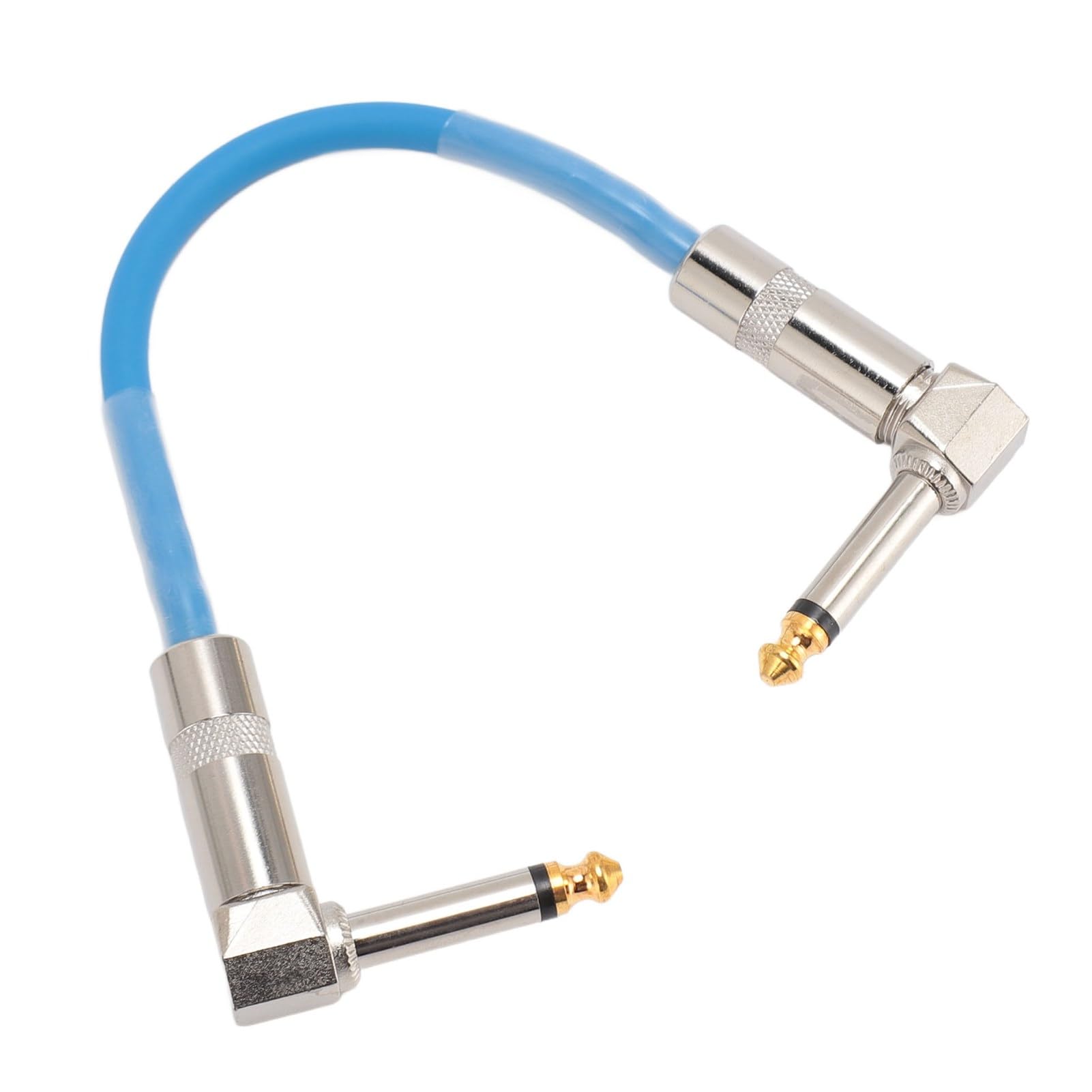 Acouto 6 Stück Gitarren-Patchkabel, 6 Zoll,35 Mm, Rechtwinkliges Audiokabel für Effektpedal, Mixer, Verstärker, E-Gitarren, Bässe, Rot. Dieses PVC-Kabel Liefert Minimale Verlustfreiheit (BLUE)